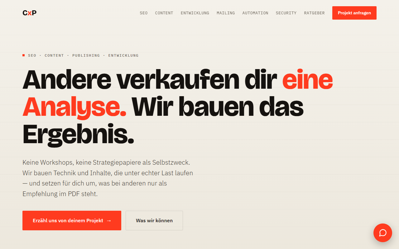 Website: CxP Agentur-Website